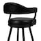 Armen Living Justin 30" Bar Height Swivel Vintage Black Faux Leather Bar Stool with Black Metal Legs LCJTBABLVB30 - alternate 6